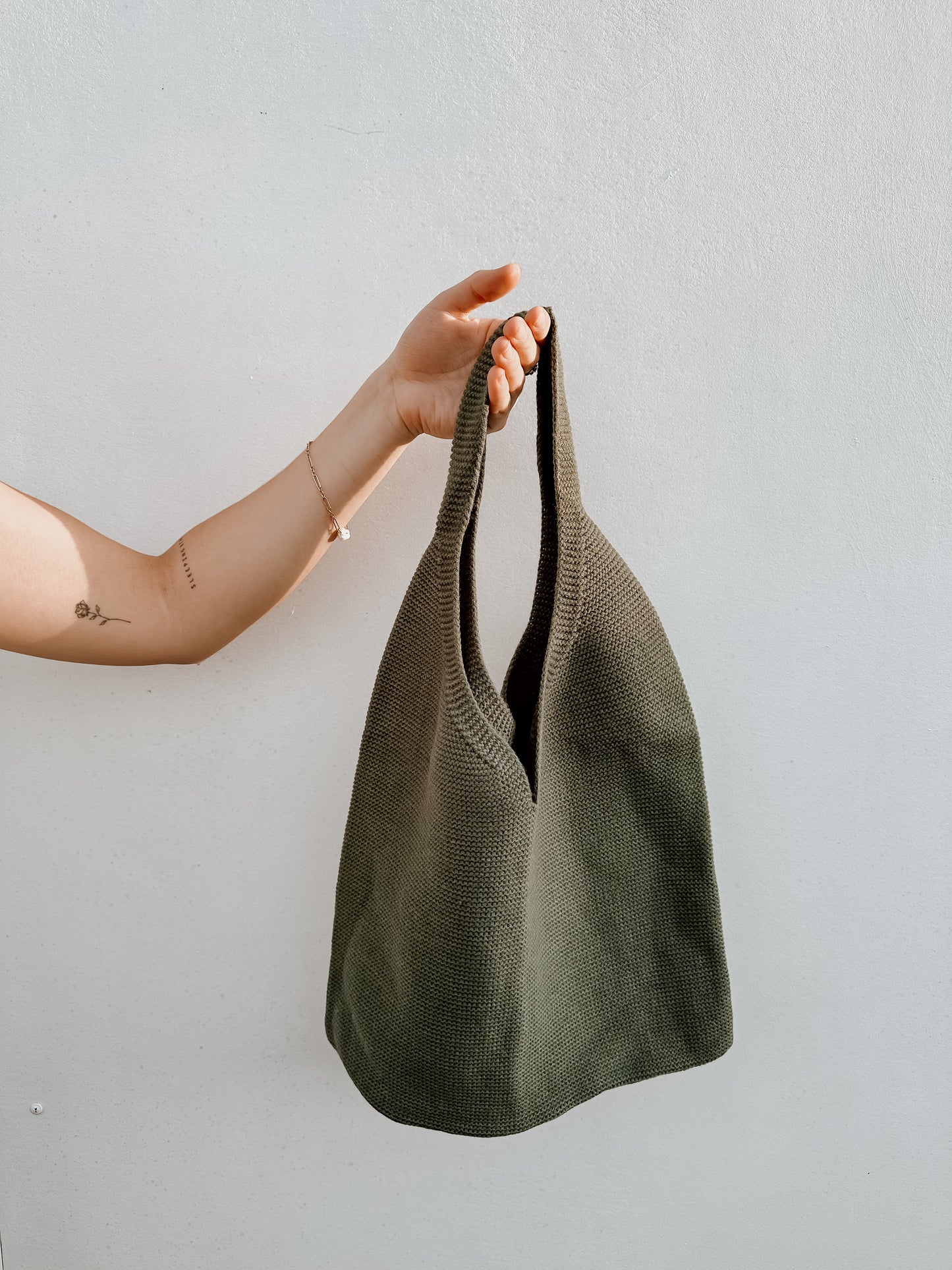 Slouchy Knit Tote Bag